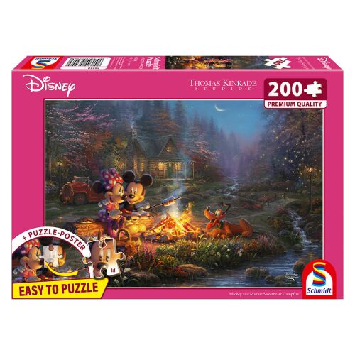 Disney - Mickey &amp; Minnie meghitt tábortűznél -200db puzzle 145075484