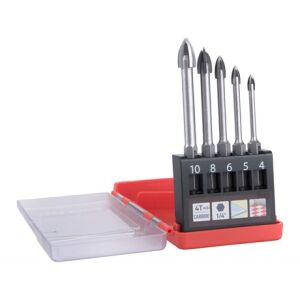 Extol Premium FÚRÓ KÉSZLET ÜVEGRE, KERÁMIÁRA ÉS CSEMPÉRE, 1/4" HATSZÖG, 5DB-OS 8801899