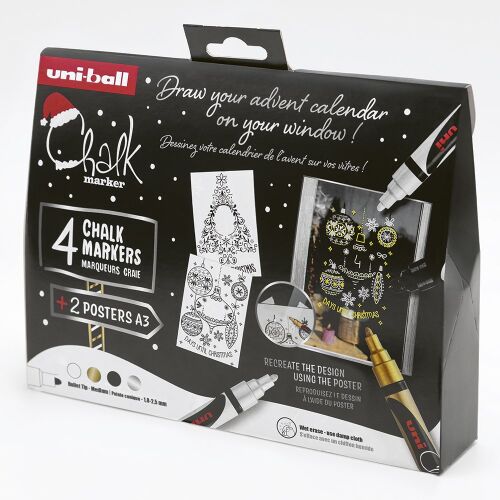 Folyékony kréta UNI PWE-5M Karácsonyi kiadás Elegáns színek 4 darabos 145081077