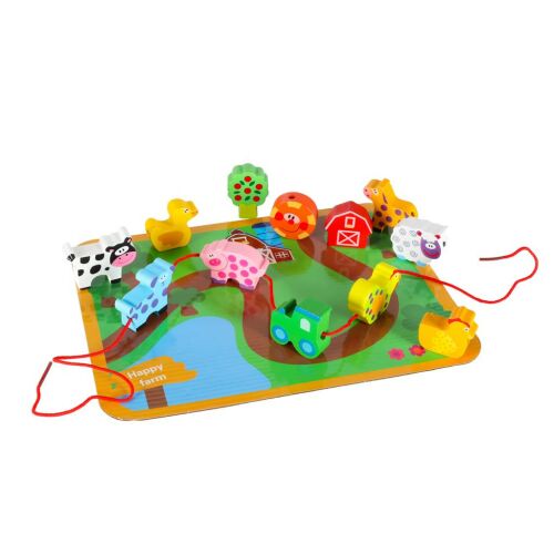 Fából készült blokkok menetes deszka deszka farm állatokhoz