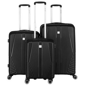 Zestaw walizek podróżnych z tworzywa ABS w czarnym kolorze - Peterson 145086270 - Opatrunek dodatkowy