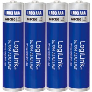Logilink Battery, Ultra Power Alkaline AAA, 4pcs. Blister (LR03B4)