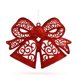 Karácsonyi dekoráció - masni - akasztható - piros - 35 cm