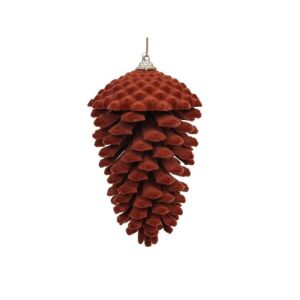 Toboz flokkolt műanyag rozsda S/2 14x8cm 145088818 - Szezonális dekoráció