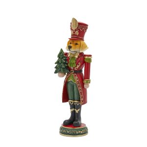 Diótörő kutya fenyőfával poly 37x11cm 145088826 - Szezonális dekoráció