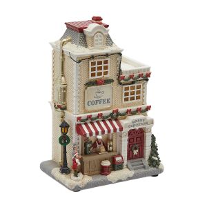 Dioráma kávézó Led-es,zenél poly 27x20cm 145088960 - Szezonális dekoráció