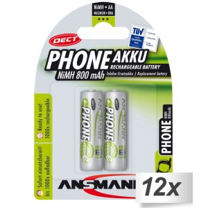Ansmann Phone maxE NiMH AA 800 mAh Újratölthető elem (12x2/csomag) 145089358 - Ansmann