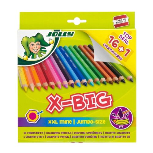 Jolly X-Big Hatszöglető "HB" Színes Ceruza Készlet (17db) 145090259