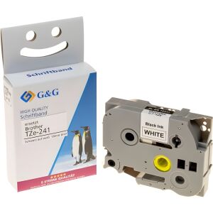 G&G (Brother TZe-241) 18mm / 8m 20x Feliratozógép szalag - Fehér alapon fekete 145091539 - Irodaszer