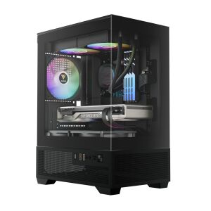 Gamdias Aura GC9M ELITE ARGB Mikro Torony Számítógépház + 3db 120mm ventilátor - Fehér