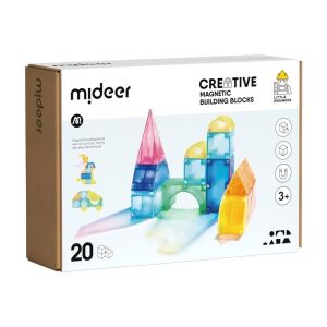 Mideer 20 darabos színes másneses geometriai 3D építőkészlet (MD1420) 145091924 - Mágneses építőjáték