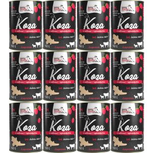 SYTA MICHA Kecske nedves kutyatáp málnával és csicsókával 12x400g