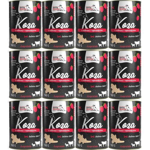 SYTA MICHA Kecske nedves kutyatáp málnával és csicsókával 12x400g 145094439