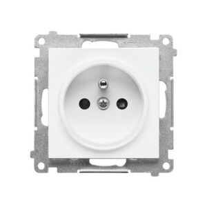 Egyetlen aljzat földeléssel és redőnnyel (modul) 16 A, 250 V~, gyorscsatlakozók: matt fehér, SIMON55