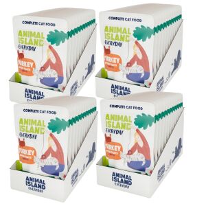 Nedves macskaeledel ANIMAL ISLAND pulykafilé macskáknak 4x12x85g