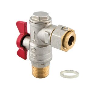 SPIN sarok golyóscsap forgóanyával és szűrővel DN15-PN25 1/2 hüvelyk 145100523 - Golyóscsap