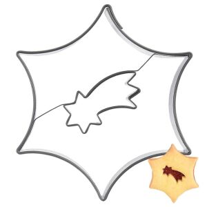 Acél sütiforma, csillag alakú, mikulásvirág mintás, 5,5 cm 145101176 - Főzőedény & Sütőedény