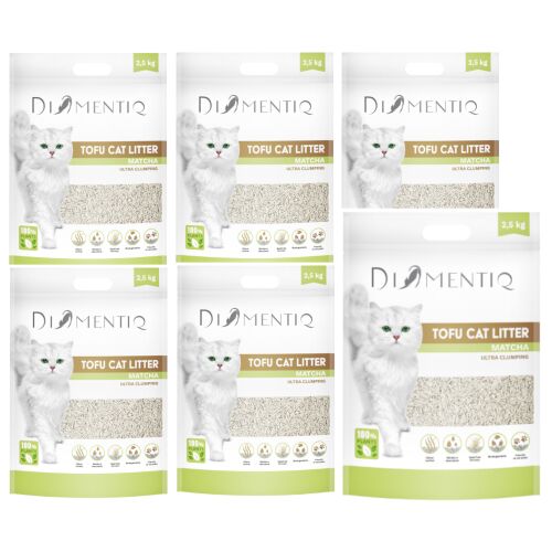 DIAMENTIQ Tofu Matcha Ultra csomósodó - növényi alom - 6x2,5kg 145102490