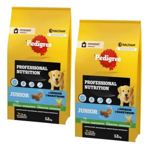 PEDIGREE Junior szárazeledel kölyökkutyáknak baromfival és zöldségekkel 2x12 kg