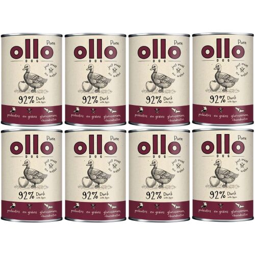 Ollo Pure Kacsa Almával 8x400g 145108182 - Nedves kutyaeledel