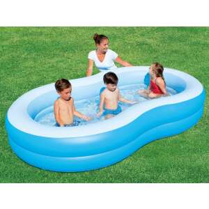 Lagoon Medence inflatable pool with children playing, blue - Bestway