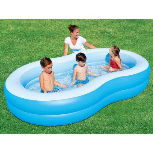 Lagoon Medence inflatable pool with children playing, blue