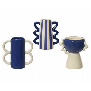 Kék díszes virágtartó fülekkel 11x15,5 cm 145116430 - Kertépítés