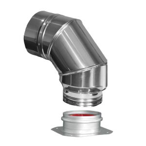 Koncentrikus kondenzációs csatlakozó könyök DN 60/100 univerzális levegőelvezető kazánokhoz műanyag adapterrel 145117928 - Kandalló & Kályha kiegészítő