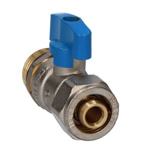 Golyóscsap többrétegű csövekhez 16x2mm, becsavarható, kék fogantyú, 1/2 hüvelykes, F-Comfort 145119461 - Golyóscsap