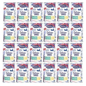 BUTCHER'S Delicious dinners tengeri hallal töltött falatkák zselében - nedves macskaeledel - 24x400g 145126591 - Állattartás