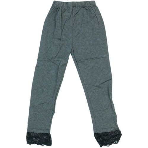 Other szürke zebra mintás lány leggings 116-os méretben, csipke díszítéssel - Gyerek leggings