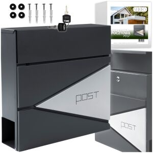 Skrzynka na listy dwukolorowa pocztowa nowoczesna do domu biura na 2 klucze