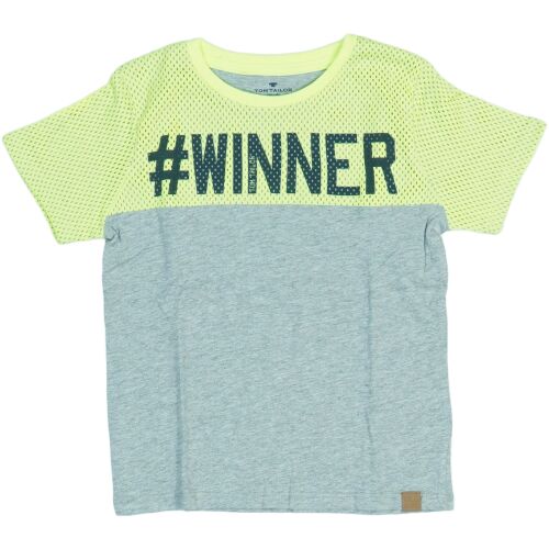 Tom Tailor fiú szürke és neonsárga #Winner póló - Tom Tailor