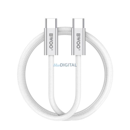 BWOO 240W fonott kábel USB-C - USB-C BO-X317C-C 1m fehér