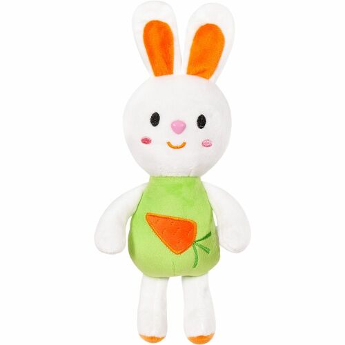 Zigo zöld plüss nyuszi sárgarépa hímzéssel, 22cm - Plüssjáték