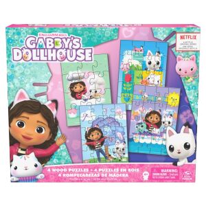 Set 4 puzzle-uri din lemn Gabby's Dollhouse 145131491 - Puzzle