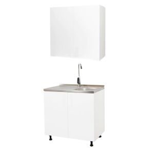 Kryt drezu a kuchynská skrinka s pomalým zatváraním, 80 cm, biela 145131735 - Nábytok