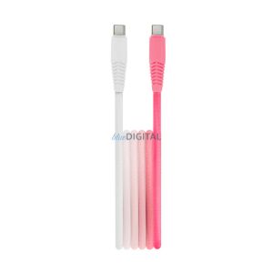 Setty kábel USB-C - USB-C 1,5 m 3A KGC-C-1.5320 fehér-rózsaszín átmenettel 145101344 - Setty