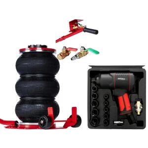 Set cric pneumatic, Kraft&Dele KD470, 3.5 T, 150-400 mm, Cheie pneumatica 1/2, 1900Nm 145132402 - Cricuri