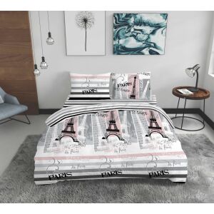 Lenjerie de pat dubla Paris, Bedora, 4 piese, 180x200, 100% bumbac, multicolor 145132520 - Lenjerie de pat - tineri și adulți