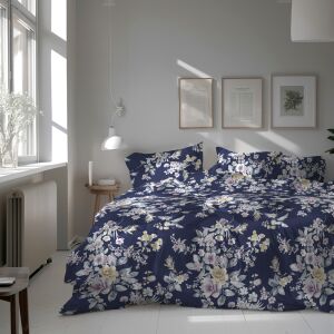 Lenjerie de pat pentru 2 persoane, Flower Decor, Bedora, 6 piese, 200x220, microfibra, multicolor 145132565 - Lenjerie de pat - tineri și adulți