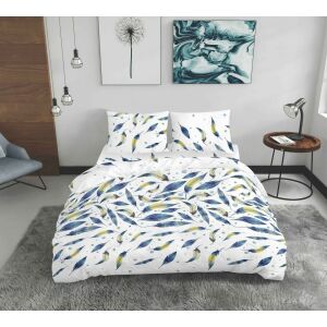 Lenjerie de pat dubla Feathers, Bedora, 4 piese, 180x200, 100% bumbac, multicolor 145132620 - Lenjerie de pat - tineri și adulți
