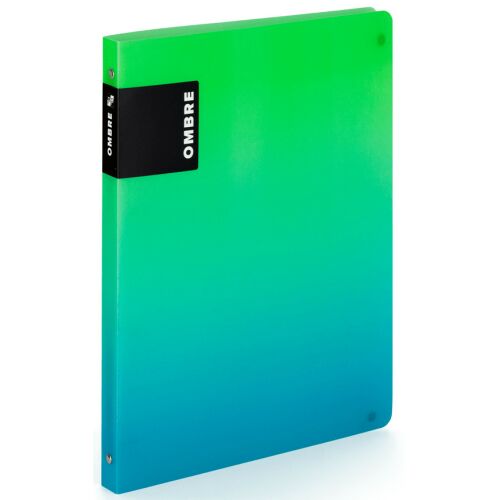 Műanyag gyűrűskönyv A/4, 4 gyűrűs, OMBRE, zöld-kék 145133163