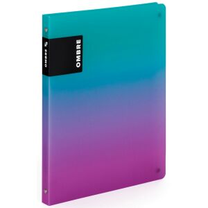 Műanyag gyűrűskönyv A/4, 4 gyűrűs, OMBRE, türkiz-rózsaszín 145133165 - Gyűrűs mappa