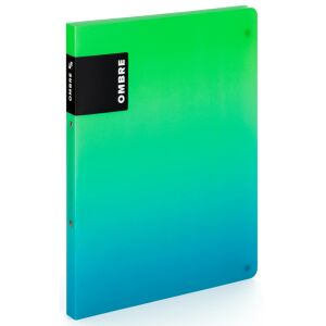 Műanyag gyűrűskönyv A/4, 2 gyűrűs, OMBRE, zöld-kék 145133161 - Gyűrűs mappa