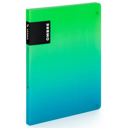 Műanyag gyűrűskönyv A/4, 2 gyűrűs, OMBRE, zöld-kék 145133161