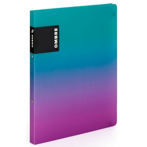 Műanyag gyűrűskönyv A/4, 2 gyűrűs, OMBRE, türkiz-rózsaszín 145133164 - Gyűrűs mappa