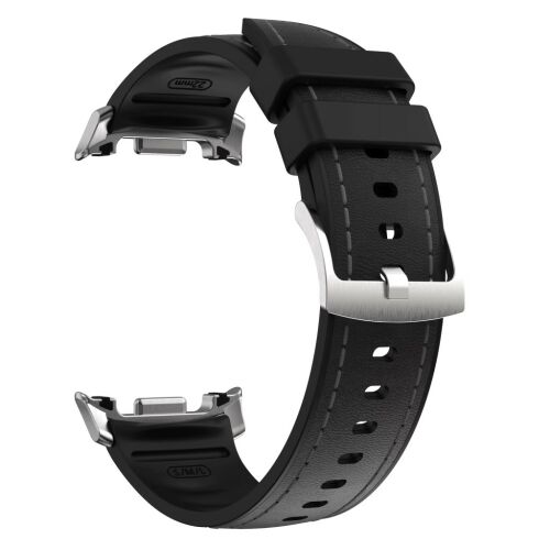 MYBANDZ Kívül puha bőr belül szilikon óraszíj/fekete/Samsung Galaxy Watch 8 145133191