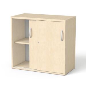 Szekrény, asztalmagas, tolóajtós, polcos, MAYAH "Freedom SV-16", juhar 145134115 - Irodai szekrény