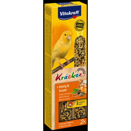 Vitakraft Kracker Duplarúd – Méz & Szezámmag | Kiegészítő eledel kanáriknak (60 g)